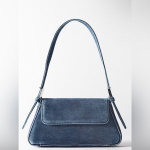 Denim flap shoulder bag Zara